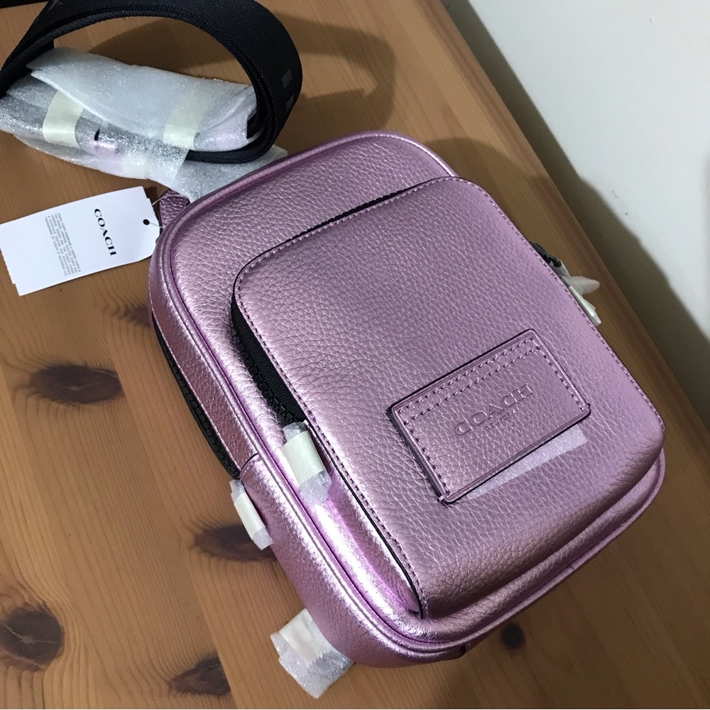 🥰 Coach Track Pack 14 In QB/Metallic Lilac - Picture 9 of 13